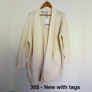 Zara Ivory Knit Cardigan